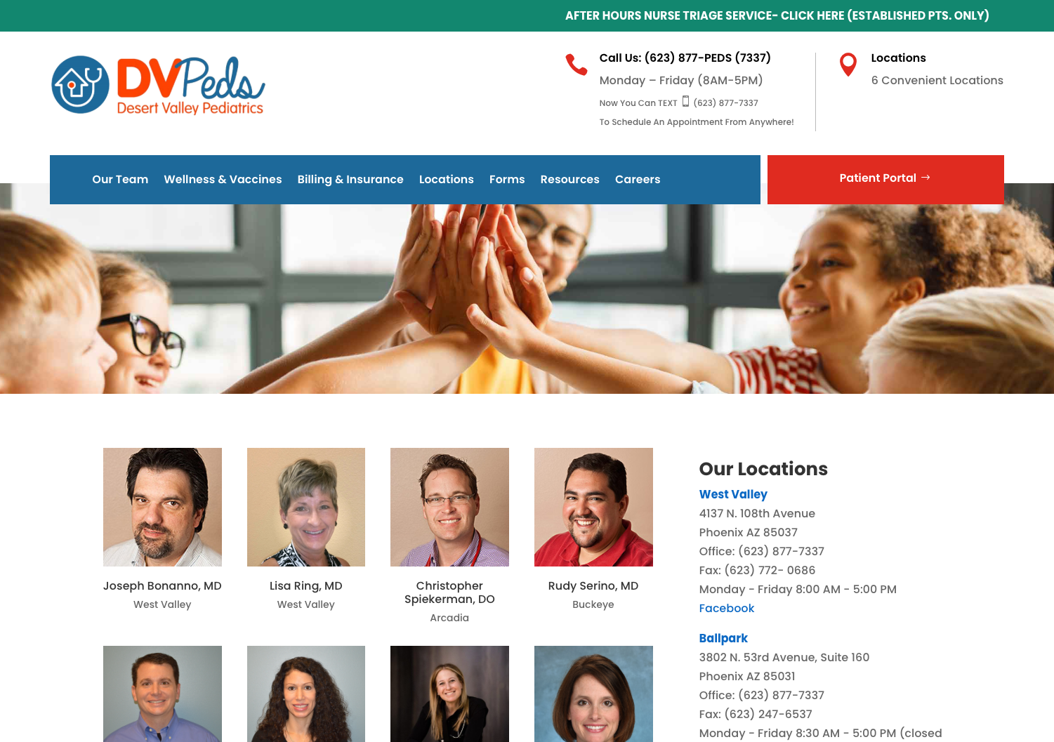 Medical team page