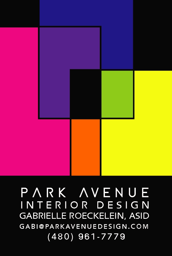 Park Avenue Interior Design business card, front
