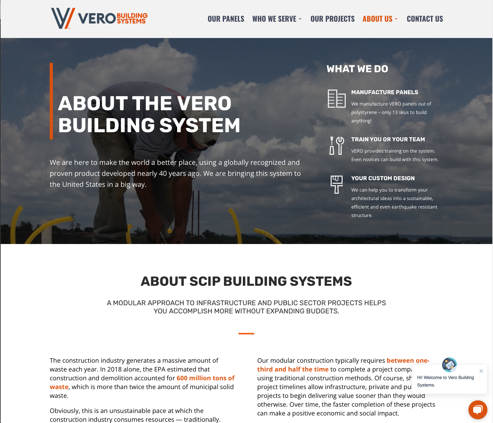 Vero Building Sytems: Website (image 2)