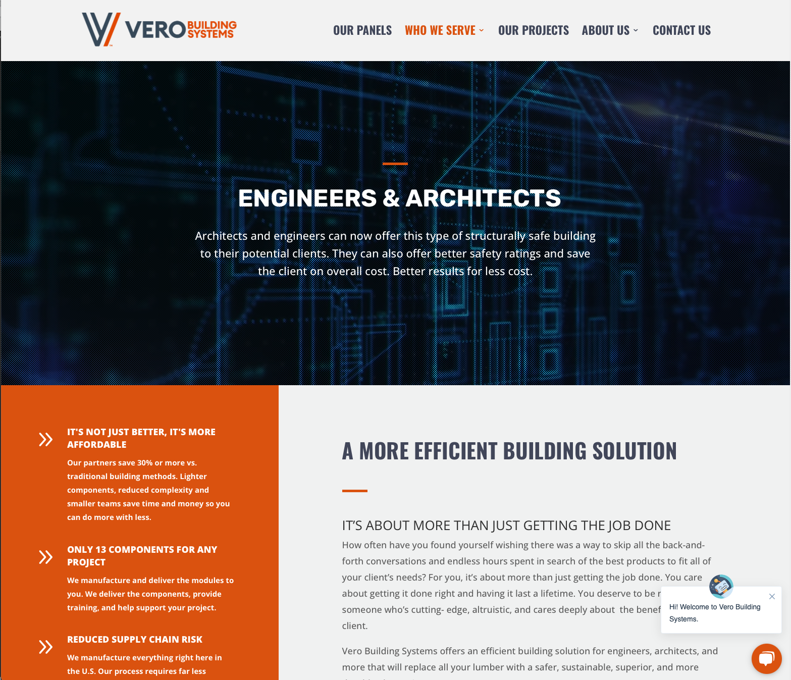 Vero Building Sytems: Website (image 5)