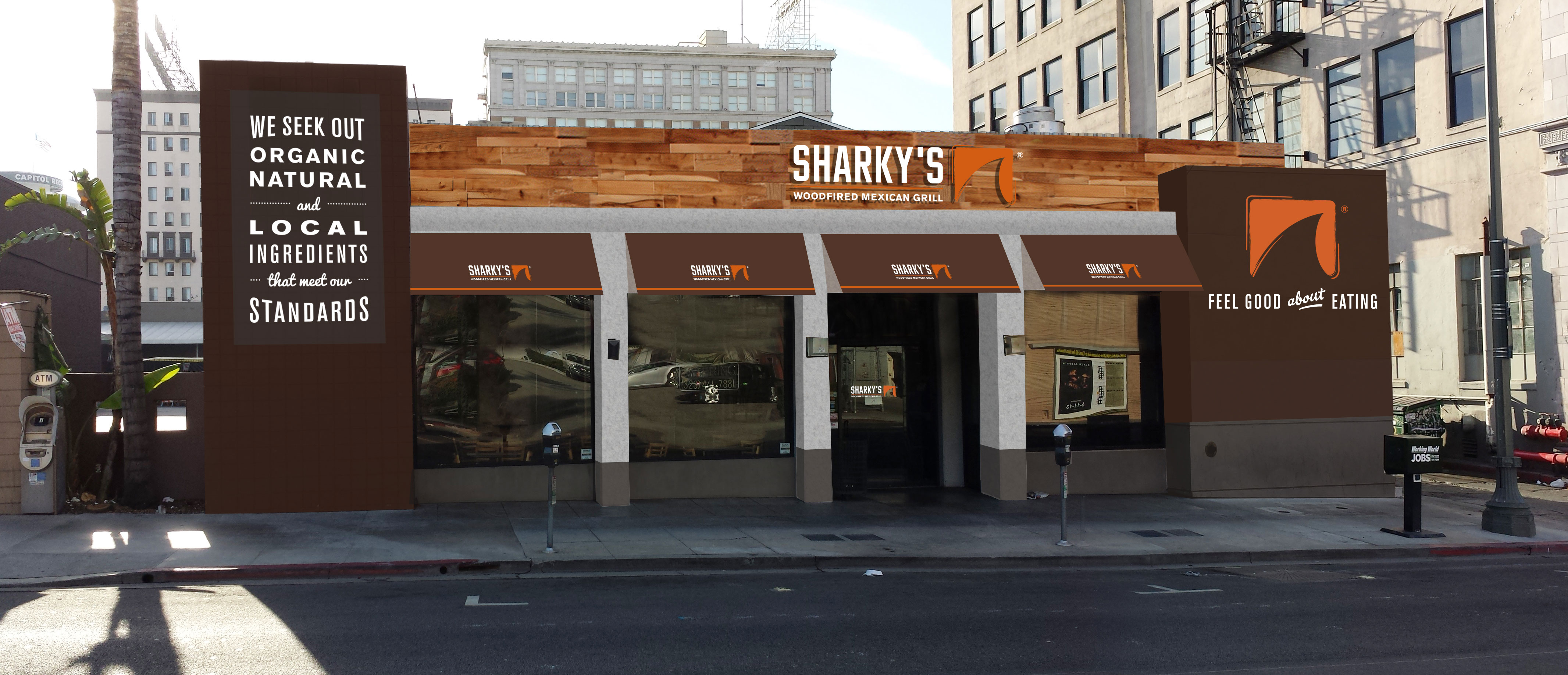 Sharky's Woodfired Mexican Grill: Awnings & Exterior (image 4)
